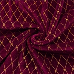 diamond patterned glitter velvet fabric, wine red,50*150cm discontinuous
