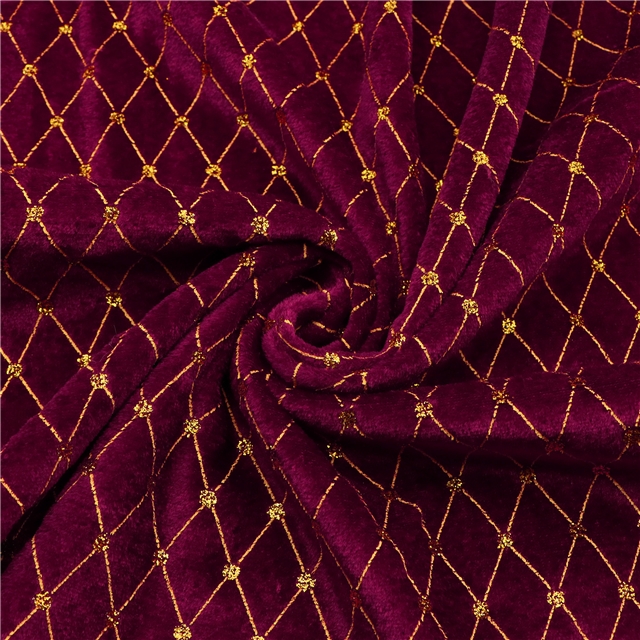 diamond patterned glitter velvet fabric