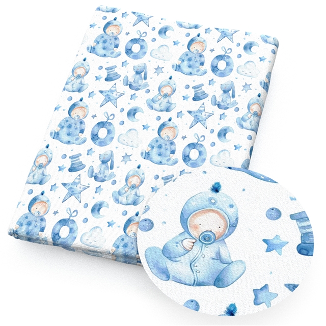 polyester cotton star moon car series polyester cotton fabric set (4 pcs/set)