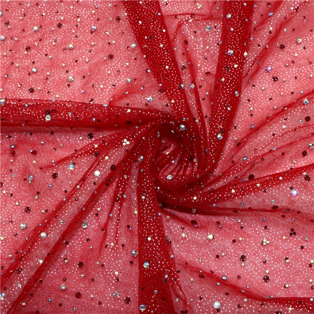 hotfix rhinestone crystals glitter mesh gauze 