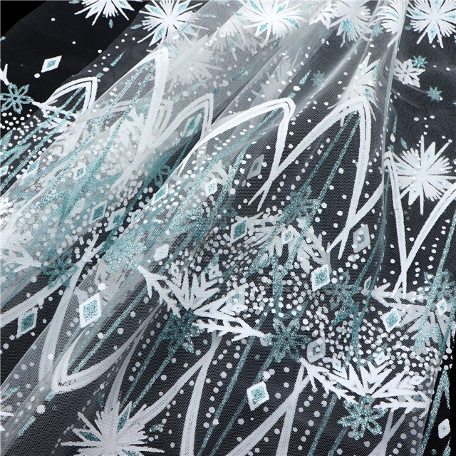 offset printing powder snowflake mesh fabric