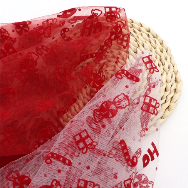 velvet christmas candy gift mesh fabric