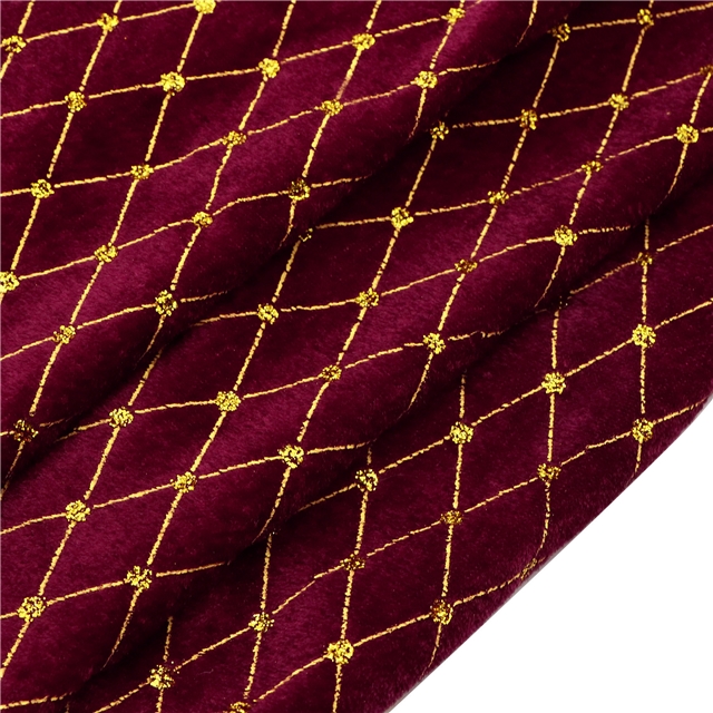 diamond patterned glitter velvet fabric wine red,50*150cm(19.7*59.1