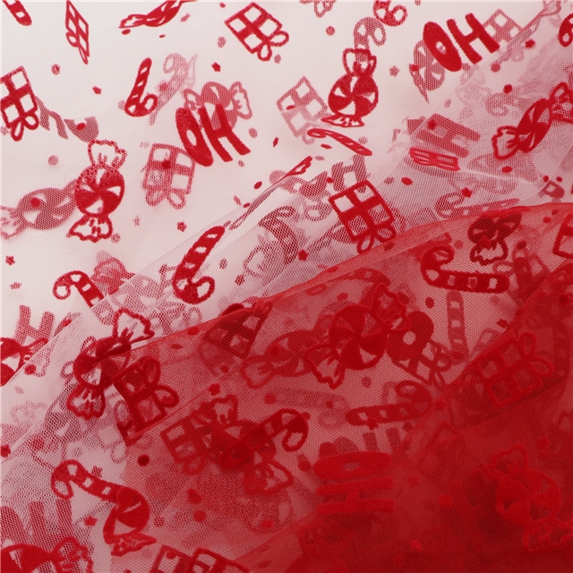 velvet christmas candy gift mesh fabric