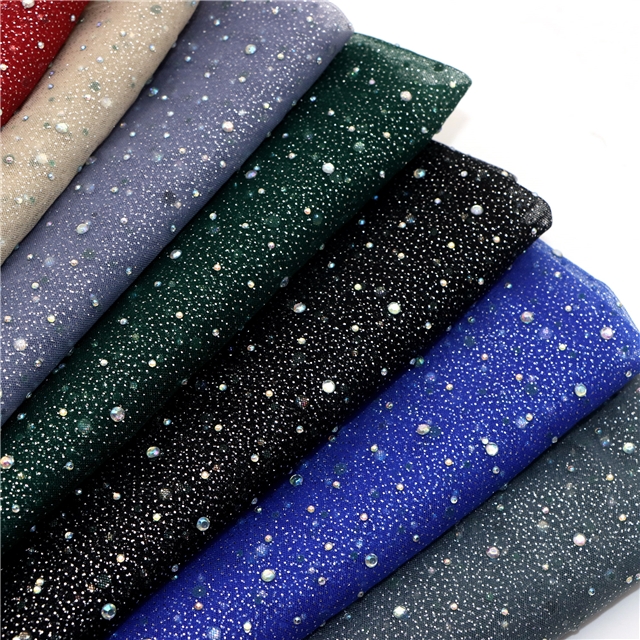 hotfix rhinestone crystals glitter mesh gauze 