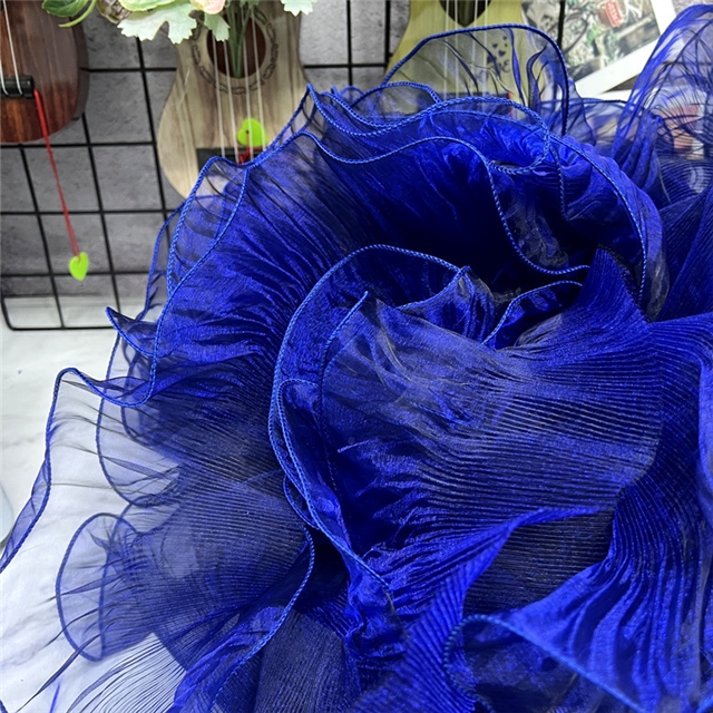 polyester folded large wave organza elastic lace (straightening quantity one yard)