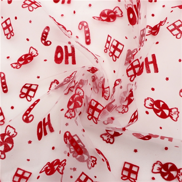 velvet christmas candy gift mesh fabric