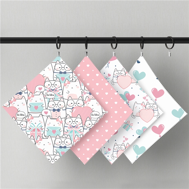 polyester cotton heart cat series polyester cotton fabric set (12 pcs/set) polyester cotton fabric,50*45cm(19.7*17.7