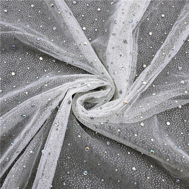 hotfix rhinestone crystals glitter mesh gauze  1#,50*150cm(19.7*59.1