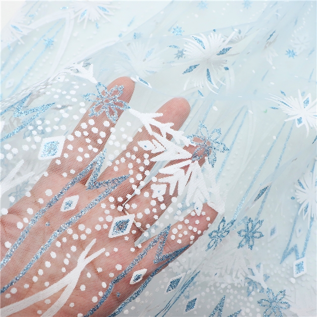 offset printing powder snowflake mesh fabric