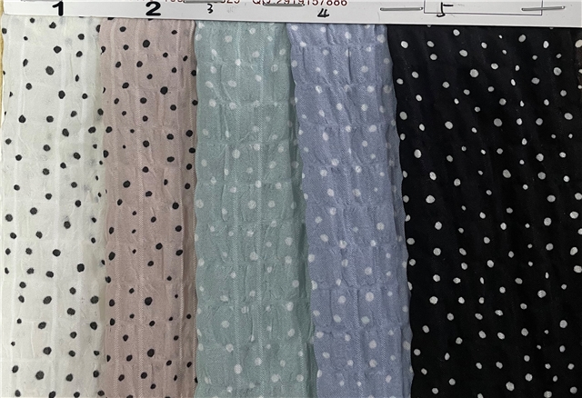 bubble wrinkle plaid dot chiffon fabric