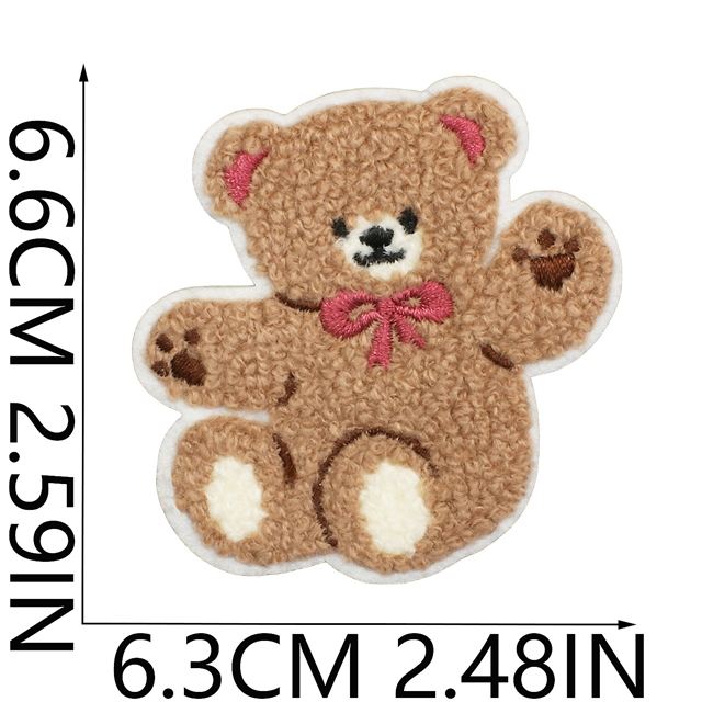 back with glue bear towel embroidery patch (back with glue)