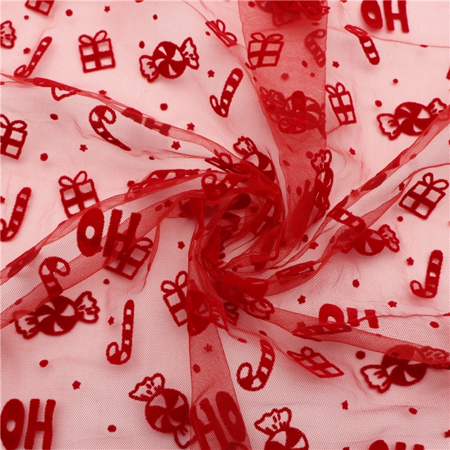 velvet christmas candy gift mesh fabric