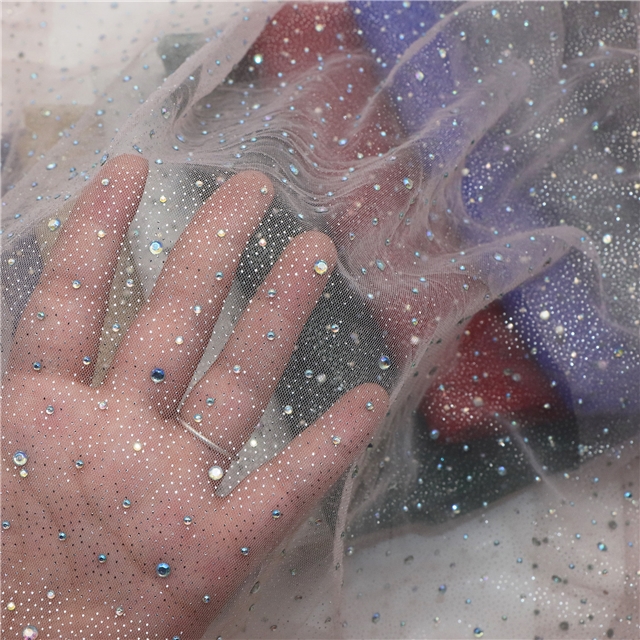 hotfix rhinestone crystals glitter mesh gauze 
