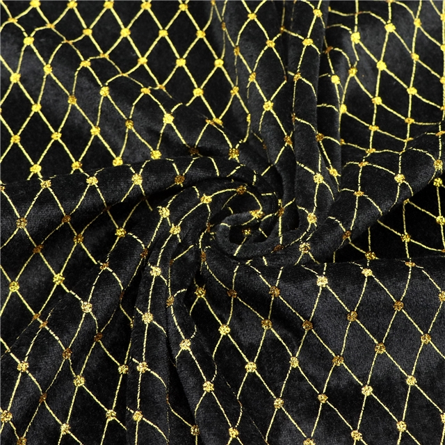 diamond patterned glitter velvet fabric