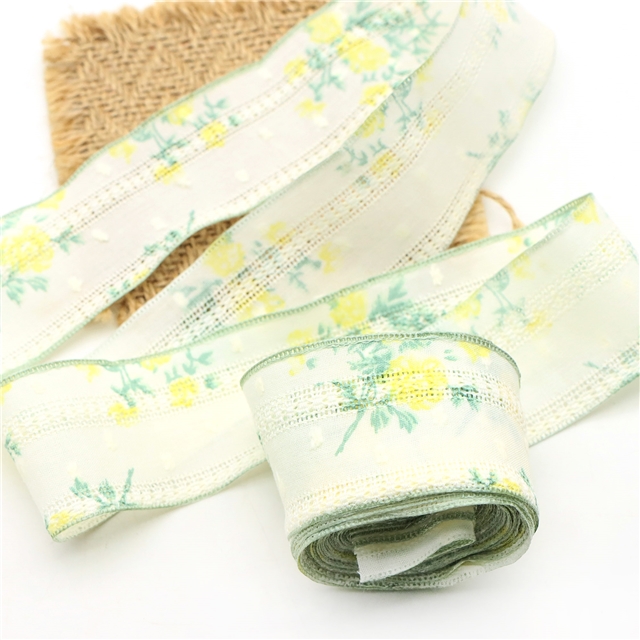 single sided hollow lace floral ribbon(100 yards/roll)