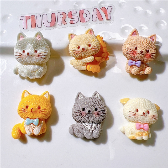 plastic/resin cute fishing cat 3d resin accessories