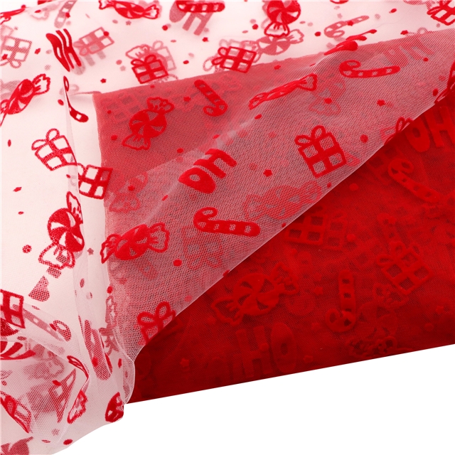 velvet christmas candy gift mesh fabric