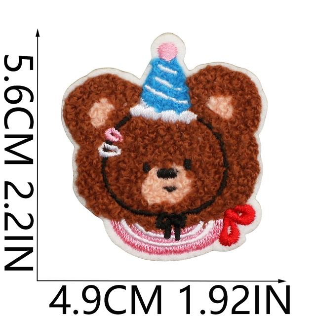 back with glue bear towel embroidery patch (back with glue)
