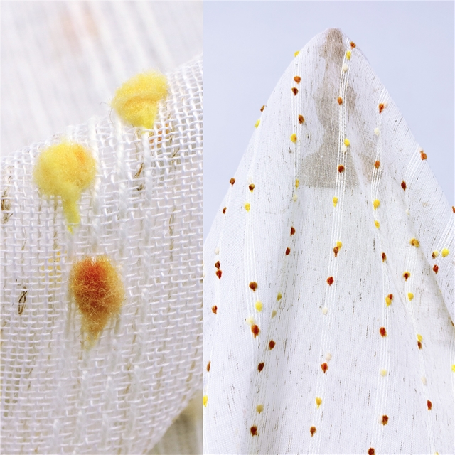 colorful wool ball horizontal stripe imitation linen fabric