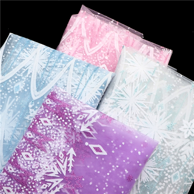 offset printing powder snowflake mesh fabric