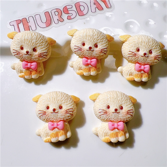 plastic/resin cute fishing cat 3d resin accessories