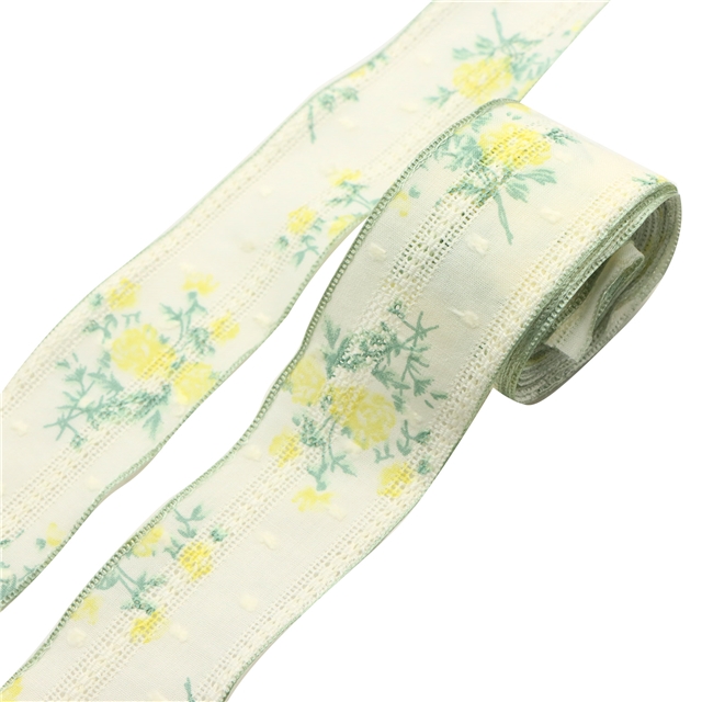 single sided hollow lace floral ribbon(100 yards/roll)