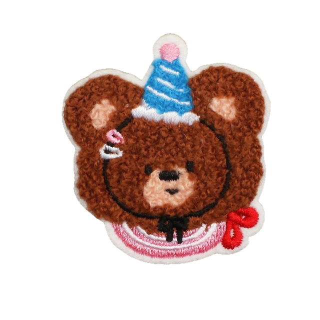 back with glue bear towel embroidery patch (back with glue)