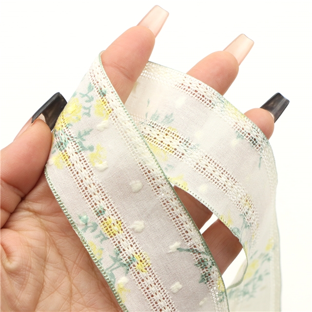 single sided hollow lace floral ribbon(100 yards/roll)