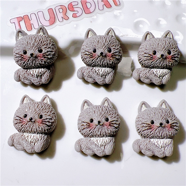 plastic/resin cute fishing cat 3d resin accessories