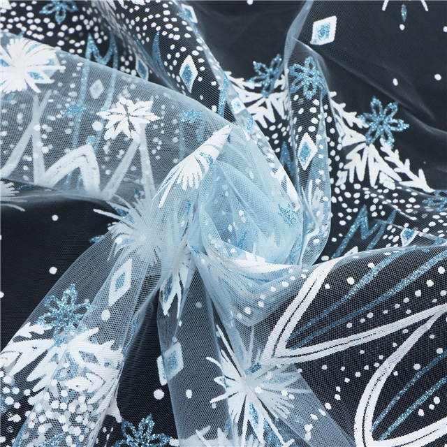 offset printing powder snowflake mesh fabric