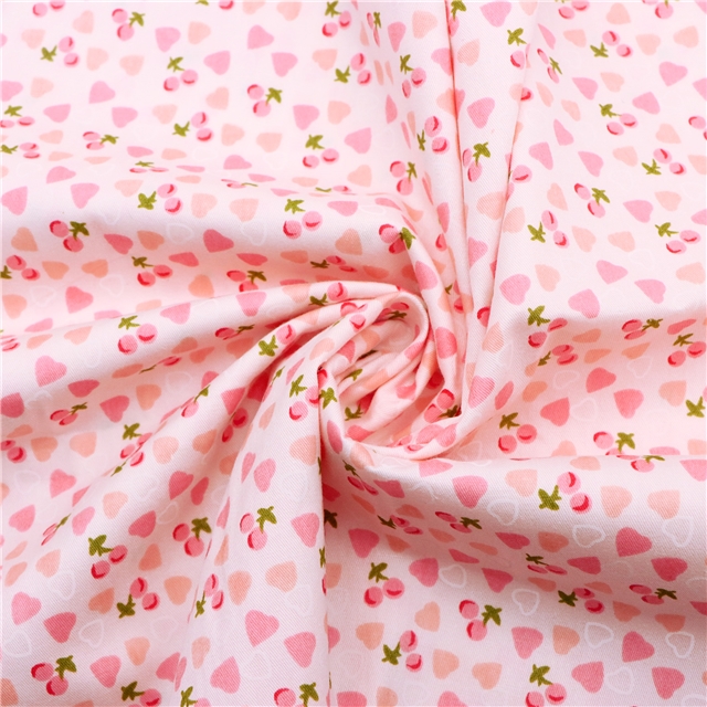 100% cotton heart cherry 100% Cotton Fabric