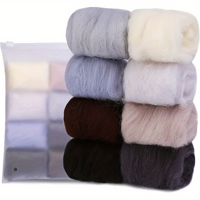 10g wool felt poke material set (8 pcs/set)