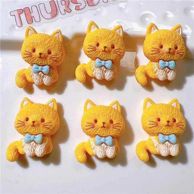 plastic/resin cute fishing cat 3d resin accessories