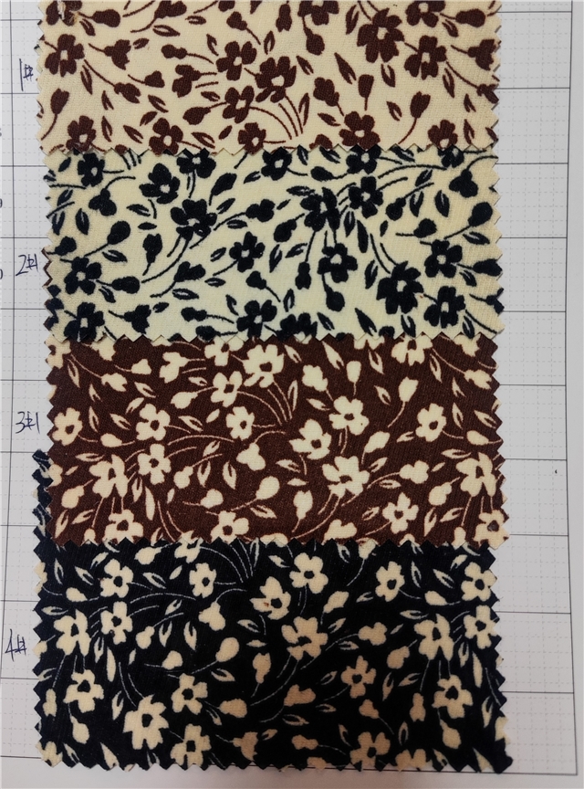 floral printed corduroy fabric