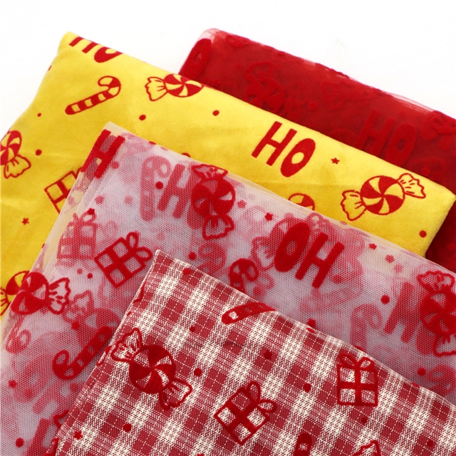 velvet christmas candy gift mesh fabric