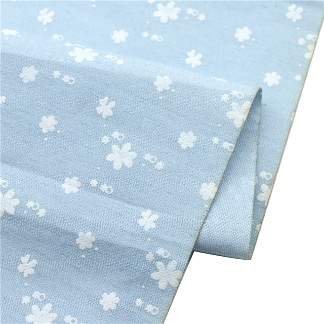 offset printed flower denim fabric 2#blue,50*150cm(19.7*59.1