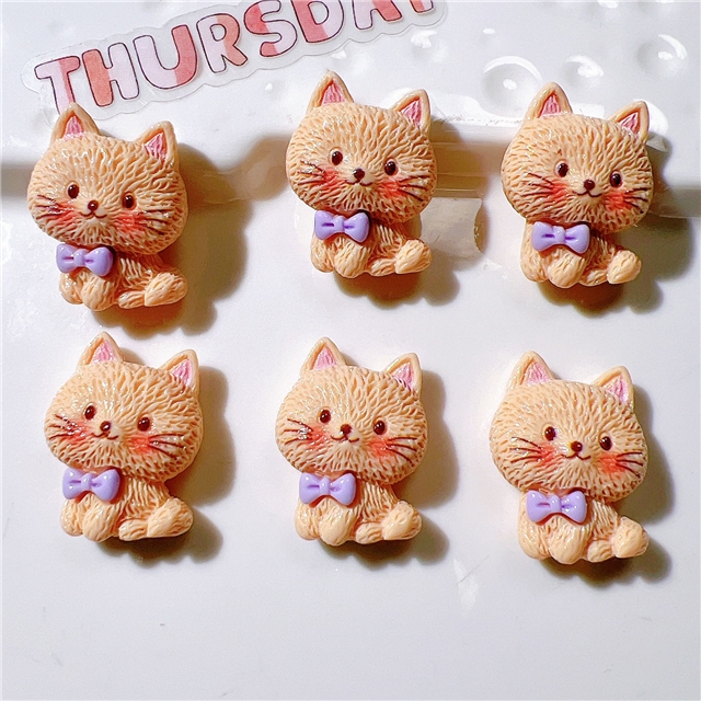 plastic/resin cute fishing cat 3d resin accessories