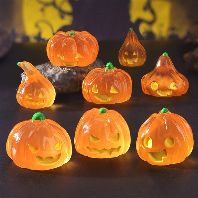 resin glow in the dark halloween pumpkin micro landscape decoration