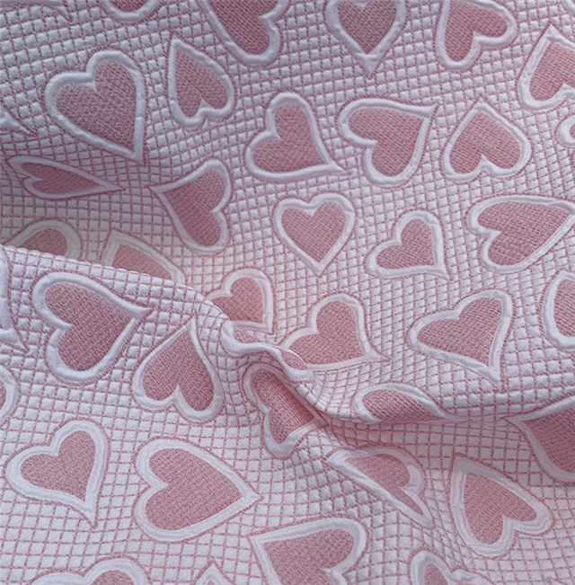 plain heart jacquard fabric