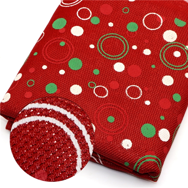 bright silk christmas circle wave dot offset printing plush bottom fabric