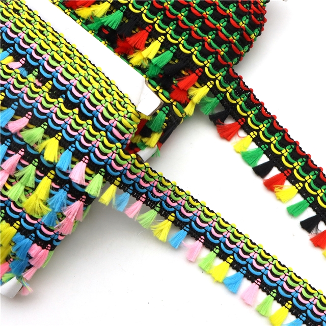 ethnic style colorful tassel lace