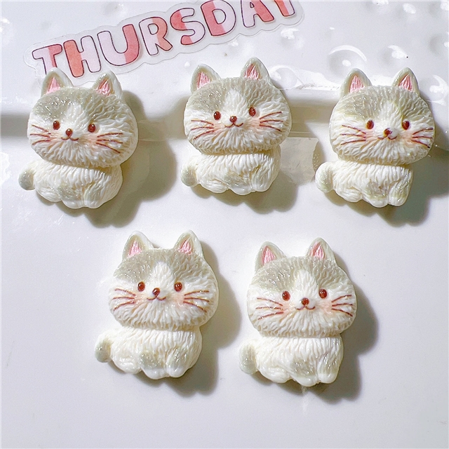 plastic/resin cute fishing cat 3d resin accessories