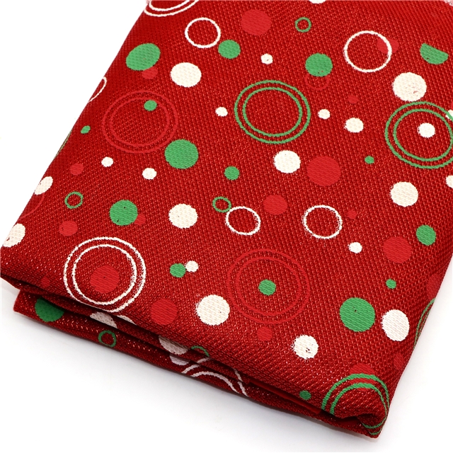 bright silk christmas circle wave dot offset printing plush bottom fabric