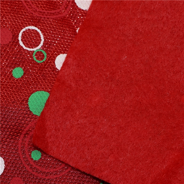 bright silk christmas circle wave dot offset printing plush bottom fabric