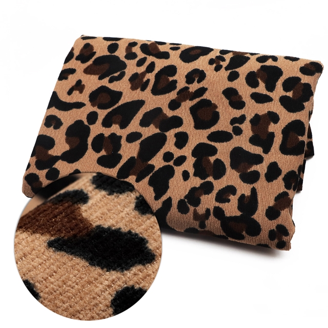 leopard print corduroy fabric