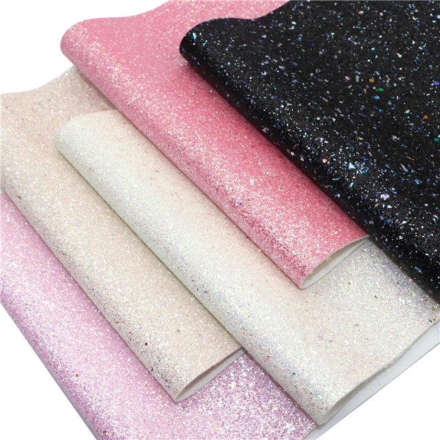 synthetic leather fine glitter big small sequins mixed faux leather