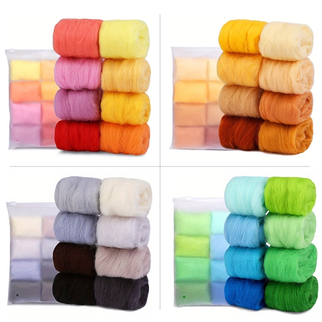 10g wool felt poke material set (8 pcs/set)