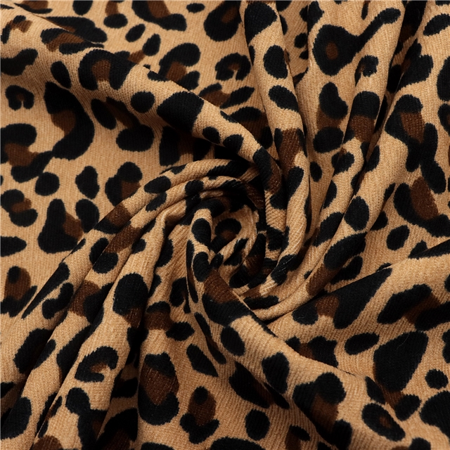 leopard print corduroy fabric