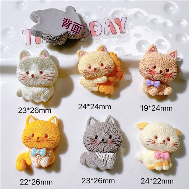 plastic/resin cute fishing cat 3d resin accessories